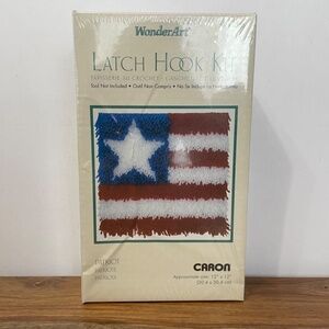 WonderArt Caron American Flag Latch hook Kit New Art# 4700 Made in USA